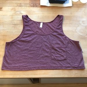 American Apparel Heather Maroon Crop Tank